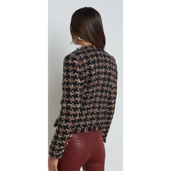 L’Agence Angelina Tweed Jacket in Black Multi Tweed NWT Size 0 - Picture 6 of 11